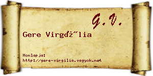 Gere Virgília névjegykártya